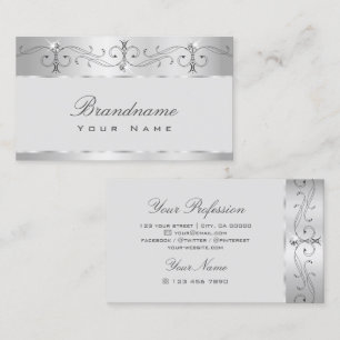 Elegant Silver  Ornamenten voor mousserende diaman Visitekaartje