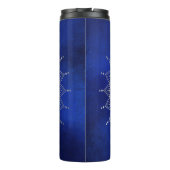Elegant Silver over Deep Blue Floral Henna Mandala Thermosbeker (Achterkant)