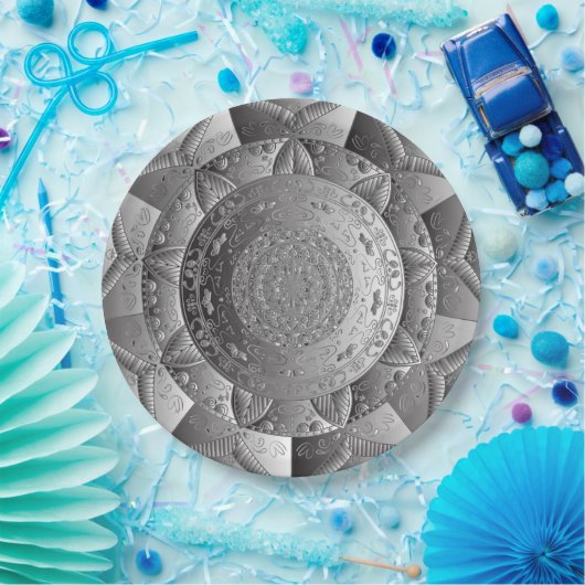 Elegant Silver Paper Borden Papieren Bordje (Feest)