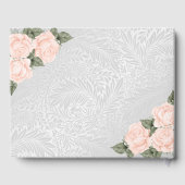Elegant Silver Peach Rozen Botanische Funeral Phot Gastenboek (Achterkant)