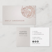 ELEGANT SILVER PEARL BLUSH PINK ROSE GOLD FLORAL VISITEKAARTJE (Voorkant / Achterkant)