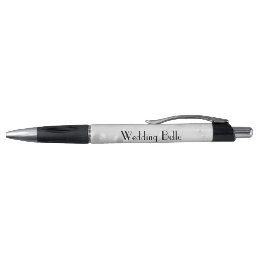 Elegant Silver Pearls gepersonaliseerde WeddenBell Pen (Bovenkant)
