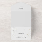 Elegant Silver-penseelstreken met joy Script-foto All In One Uitnodiging (Buitenkant)