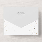 Elegant Silver-penseelstreken met joy Script-foto All In One Uitnodiging (Achterkant)