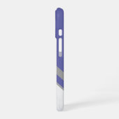 Elegant Silver Peri Monogram Geometrische marmer iPhone 16 Hoesje (Linkerkant)