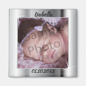 Elegant Silver Photo Lijst Magneet (Voorkant)