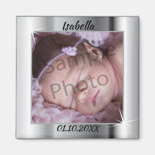 Elegant Silver Photo Lijst Magneet