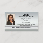 Elegant Silver Photo Professional Visitekaartje (Voorkant)