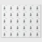 Elegant Silver Pine Tree Merry kerst Cadeaupapier (Vlak)