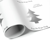Elegant Silver Pine Tree Merry kerst Cadeaupapier (Rol Hoek)