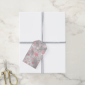 Elegant Silver Pink-kerstboomschilderpatroon Cadeaulabel (Met Touw)