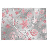 Elegant Silver Pink-kerstboomschilderpatroon Groot Cadeauzakje (Voorkant)