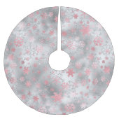 Elegant Silver Pink-kerstboomschilderpatroon Kerstboom Rok (Voorkant)