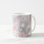 Elegant Silver Pink-kerstboomschilderpatroon Koffiemok (Voorkant rechts)