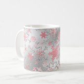 Elegant Silver Pink-kerstboomschilderpatroon Koffiemok (Voorkant links)