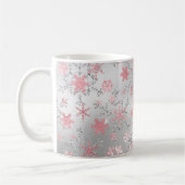Elegant Silver Pink-kerstboomschilderpatroon Koffiemok (Links)