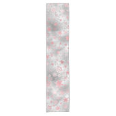 Elegant Silver Pink-kerstboomschilderpatroon Korte Tafelloper (Voorkant)