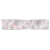 Elegant Silver Pink-kerstboomschilderpatroon Korte Tafelloper (Horizontaal)