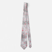 Elegant Silver Pink-kerstboomschilderpatroon Stropdas (Voorkant)