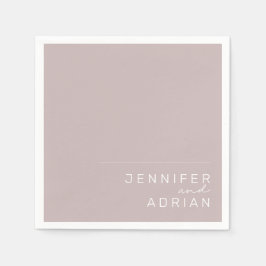 Elegant Silver Pink Minimal Modern Wedding Napkins Servet