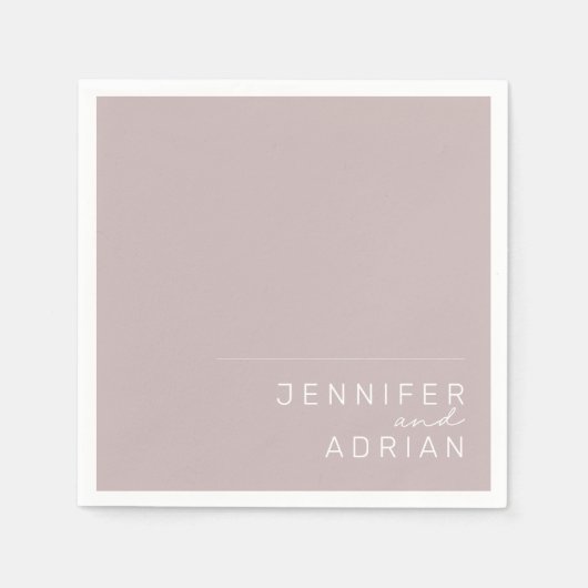 Elegant Silver Pink Minimal Modern Wedding Napkins Servet (Voorkant)