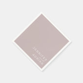 Elegant Silver Pink Minimal Modern Wedding Napkins Servet (Hoek)