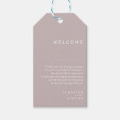Elegant Silver Pink Minimal Weddenschap Welkom Cadeaulabel (Voorkant)
