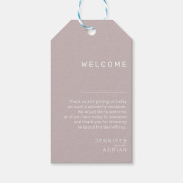 Elegant Silver Pink Minimal Weddenschap Welkom Cadeaulabel