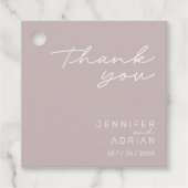 Elegant Silver PinkM Minimal Hartelijk dank Bedankjes Labels (Voorkant)