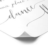 Elegant Silver Place Card Dance Floor Sign Poster (Hoek)