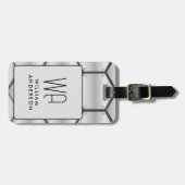 Elegant Silver plate metal hexagon background Bagagelabel (Voorkant horizontaal)