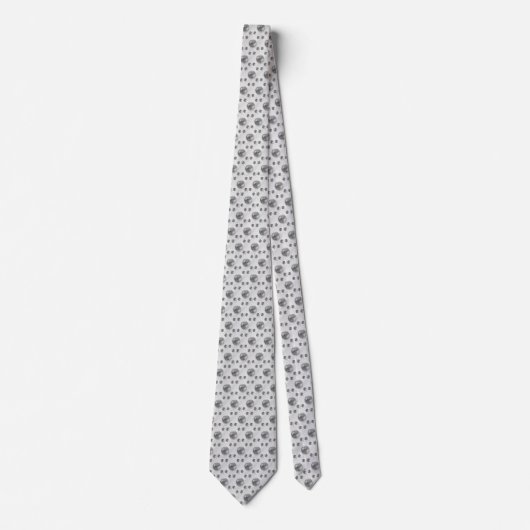 Elegant Silver Polka Dots Stropdas (Voorkant)