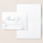 Elegant Silver Poppies Sympathie Hartelijk dank Folie Kaarten (Display)