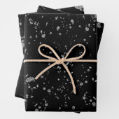 Elegant Silver Printed Splashes Streaks Pattern Inpakpapier Vel (In situ)