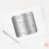 Elegant Silver Product Labels -  hoek grens (Envelop)