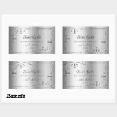 Elegant Silver Product Labels - hoek grens (Vel)