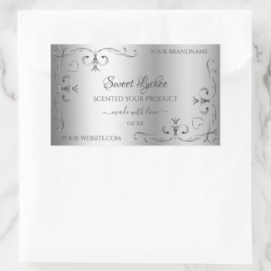 Elegant Silver Product Labels - hoek grens (Tas)