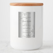 Elegant Silver Product Labels -  hoek grens Voedselcontainer Etiket (Voorkant)