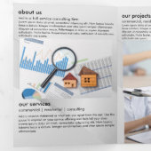 Elegant Silver Real Estate Fold Kaart (Binnenzijde eerst)