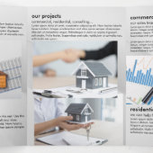 Elegant Silver Real Estate Fold Kaart (Binnenkant midden)