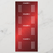 Elegant Silver Red Black Menu Chic (Achterkant)