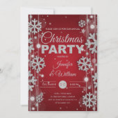 Elegant Silver Red Winter Glam Kerstfeest Kaart (Voorkant)