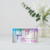 Elegant Silver, regenbooglitter druppelt haarzout Visitekaartje (Staand voorkant)