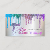 Elegant Silver, regenbooglitter druppelt haarzout Visitekaartje (Voorkant)