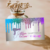 Elegant Silver, regenbooglitter druppelt haarzout  Visitekaartje