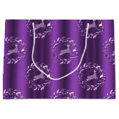 Elegant Silver Reindeer Paarse Kerstmis Groot Cadeauzakje (Voorkant)