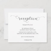 Elegant Silver Romantic Wedding Reception Kaart (Voorkant)