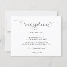Elegant Silver Romantic Wedding Reception Kaart