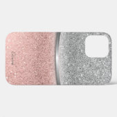 Elegant Silver Roos Gold Glitter Bokeh Case-Mate iPhone Case (Achterkant (horizontaal))