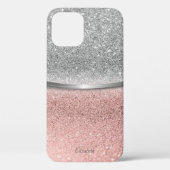 Elegant Silver Roos Gold Glitter Bokeh Case-Mate iPhone Case (Achterkant)